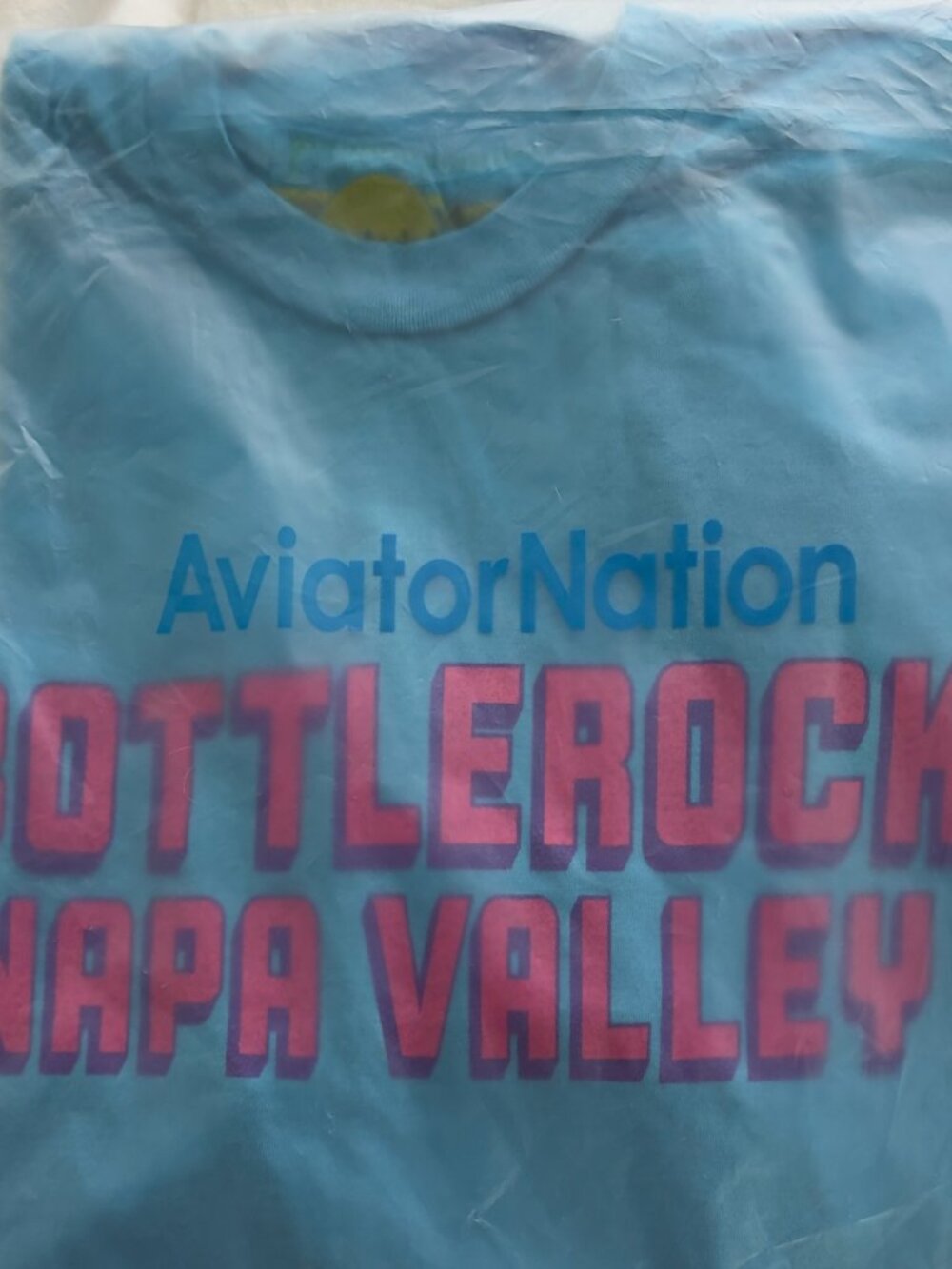 Aviator Nation Bottlerock Napa Valley Graphic Tee – Turquoise Blue – Size M – Ne